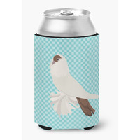 "Caroline's Treasures German Helmet Pigeon Blue Check Decorative Can Hugger, Multicolor"
