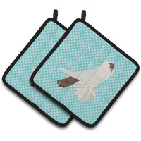 "Caroline's Treasures German Helmet Pigeon Blue Check Decorated Pot Holder, 7.5"" x 7.5"""