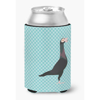 "Caroline's Treasures English Carrier Pigeon Blue Check Decorative Can Hugger, Multicolor"
