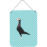 "Caroline's Treasures English Carrier Pigeon Blue Check Metal Print, 16hx12w, Multicolor"
