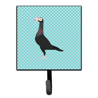 "Caroline's Treasures English Carrier Pigeon Blue Check Wall Hook, Small, Multicolor"