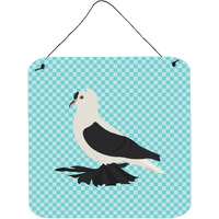 "Caroline's Treasures Blue Saxon Fairy Swallow Pigeon Check Metal Print, 6"" H x 6"" W"