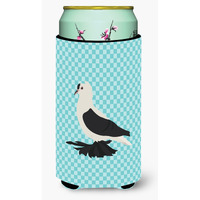"Caroline's Treasures Saxon Fairy Swallow Pigeon Blue Check Decorative Can Hugger, Tall Boy, Multicolor"