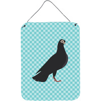 "Caroline's Treasures Budapest Highflyer Pigeon Blue Check Metal Print, 16hx12w, Multicolor"