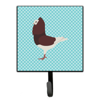 "Caroline's Treasures Capuchin Red Pigeon Blue Check Wall Hook, Small, Multicolor"