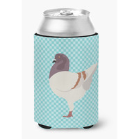 "Caroline's Treasures German Modena Pigeon Blue Check Decorative Can Hugger, Multicolor"