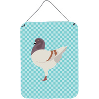"Caroline's Treasures German Modena Pigeon Blue Check Metal Print, 16hx12w, Multicolor"