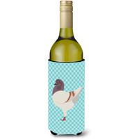 "Caroline's Treasures German Modena Pigeon Blue Check Decorative Bottle Hugger, 750 ml, Multicolor"
