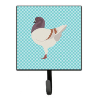 "Caroline's Treasures German Modena Pigeon Blue Check Wall Hook, Small, Multicolor"