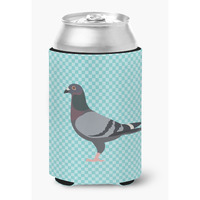 "Caroline's Treasures Racing Pigeon Blue Check Decorative Can Hugger, Multicolor"