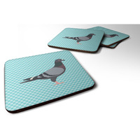 "Caroline's Treasures Racing Pigeon Blue Check Decorative coasters, 3.5, Multicolor"