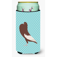 "Caroline's Treasures English Pouter Pigeon Blue Check Decorative Can Hugger, Tall Boy, Multicolor"