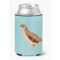 "Caroline's Treasures Golden Phoenix Quail Blue Check Decorative Can Hugger, Multicolor"