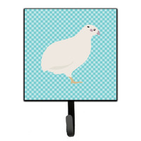 "Caroline's Treasures Texas Quail Blue Check Wall Hook, Small, Multicolor"