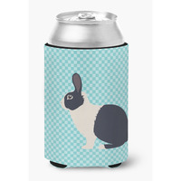 "Caroline's Treasures Dutch Rabbit Blue Check Decorative Can Hugger, Multicolor"