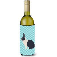 "Caroline's Treasures Dutch Rabbit Blue Check Decorative Bottle Hugger, 750 ml, Multicolor"