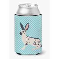 "Caroline's Treasures English Spot Rabbit Blue Check Decorative Can Hugger, Multicolor"