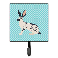 "Caroline's Treasures English Spot Rabbit Blue Check Wall Hook, Small, Multicolor"
