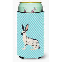 "Caroline's Treasures English Spot Rabbit Blue Check Decorative Can Hugger, Tall Boy, Multicolor"