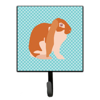 "Caroline's Treasures English Lop Rabbit Blue Check Wall Hook, Small, Multicolor"
