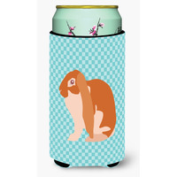 "Caroline's Treasures English Lop Rabbit Blue Check Decorative Can Hugger, Tall Boy, Multicolor"
