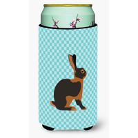 "Caroline's Treasures Tan Rabbit Blue Check Decorative Can Hugger, Tall Boy, Multicolor"