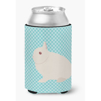 "Caroline's Treasures Hermelin Rabbit Blue Check Decorative Can Hugger, Multicolor"
