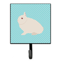 "Caroline's Treasures Hermelin Rabbit Blue Check Wall Hook, Small, Multicolor"