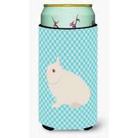 "Caroline's Treasures Hermelin Rabbit Blue Check Decorative Can Hugger, Tall Boy, Multicolor"