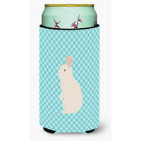 "Caroline's Treasures New Zealand White Rabbit Blue Check Decorative Can Hugger, Tall Boy, Multicolor"