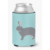 "Caroline's Treasures Giant Chinchilla Rabbit Blue Check Decorative Can Hugger, Multicolor"