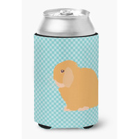 "Caroline's Treasures Holland Lop Rabbit Blue Check Decorative Can Hugger, Multicolor"