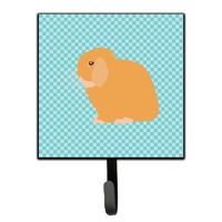 "Caroline's Treasures Holland Lop Rabbit Blue Check Wall Hook, Small, Multicolor"