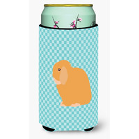 "Caroline's Treasures Holland Lop Rabbit Blue Check Decorative Can Hugger, Tall Boy, Multicolor"