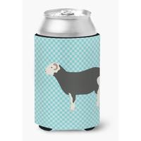 "Caroline's Treasures Herwick Sheep Blue Check Decorative Can Hugger, Multicolor"