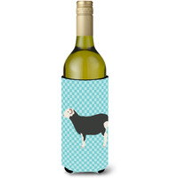 "Caroline's Treasures Herwick Sheep Blue Check Decorative Bottle Hugger, 750 ml, Multicolor"