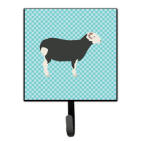 "Caroline's Treasures Herwick Sheep Blue Check Wall Hook, Small, Multicolor"