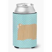 "Caroline's Treasures Lincoln Longwool Sheep Blue Check Decorative Can Hugger, Multicolor"