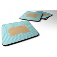 "Caroline's Treasures Lincoln Longwool Sheep Blue Check Decorative coasters, 3.5, Multicolor"