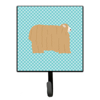 "Caroline's Treasures Lincoln Longwool Sheep Blue Check Wall Hook, Small, Multicolor"