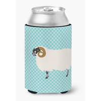 "Caroline's Treasures Scottish Blackface Sheep Blue Check Decorative Can Hugger, Multicolor"
