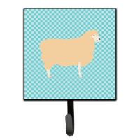 "Caroline's Treasures Blue Check English Leicester Longwool Sheep Wall Hook, Small, Multicolor"