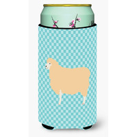 "Caroline's Treasures English Leicester Longwool Sheep Blue Check Decorative Can Hugger, Tall Boy, Multicolor"