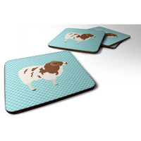 "Caroline's Treasures Jacob Sheep Blue Check Decorative coasters, 3.5, Multicolor"