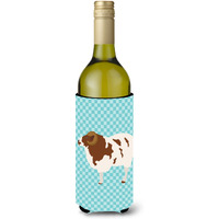"Caroline's Treasures Jacob Sheep Blue Check Decorative Bottle Hugger, 750 ml, Multicolor"