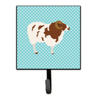 "Caroline's Treasures Jacob Sheep Blue Check Wall Hook, Small, Multicolor"
