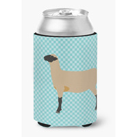 "Caroline's Treasures Hampshire Down Sheep Blue Check Decorative Can Hugger, Multicolor"