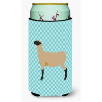 "Caroline's Treasures Hampshire Down Sheep Blue Check Decorative Can Hugger, Tall Boy, Multicolor"