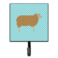 "Caroline's Treasures East Friesian Sheep Blue Check Wall Hook, Small, Multicolor"
