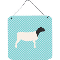 "Caroline's Treasures Blue Dorper Sheep Check Metal Print, 6"" H x 6"" W"